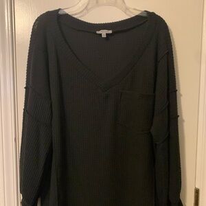 White Birch Black Soft Waffle Knit Top